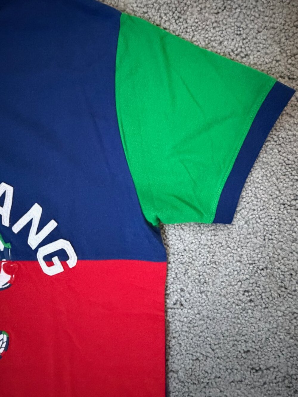 Hustle Gang Men's Big Mood Colorblock Polo Shirt Size Large L Trap Uniform Bear - Picture 3 of 13